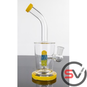 THREE COLOR WAX MELT GLASS WATER PIPE 6inch